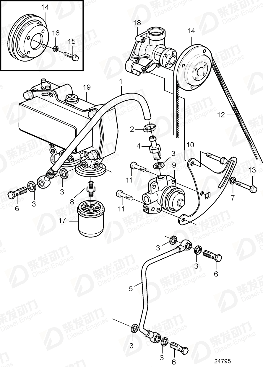 volvo penta Bracket 20880927 Drawing
